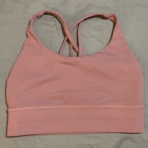 lululemon athletica Pink Sports Bra with Crossed Straps
